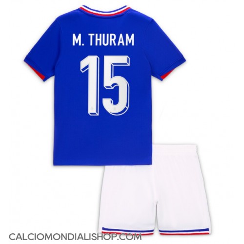 Maglie da calcio Francia Marcus Thuram #15 Prima Maglia Bambino Europei 2024 Manica Corta (+ Pantaloni corti)